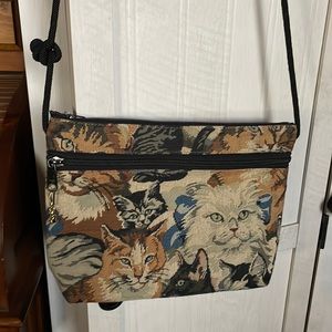 Danny K Made in USA Crossbody Bag Beverly Hills CA Tapestry Handbag Zip Closure